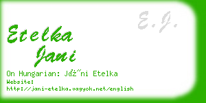 etelka jani business card